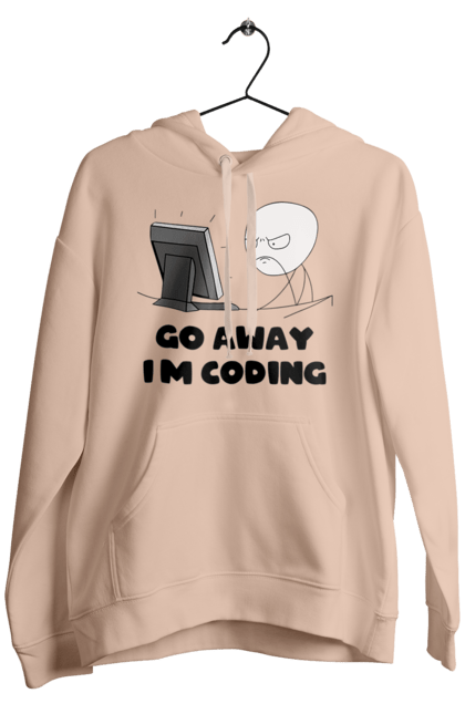 Чоловіче худі з принтом "Іди Я кодую". Айті, айтішник, для айтішника, для програміста, йди я кодую, майстер коду, подарунок айтішнику, подарунок програмісту, програміст, розробник. 2070702