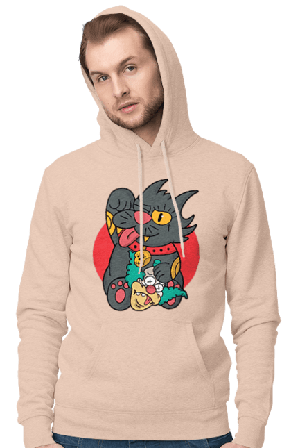Men`s hoodie with prints The Simpsons Krusty the Clown. Clown, krusty, krusty the clown, simpsons. 2070702