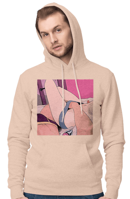 Чоловіче худі з принтом "Чоловіча Рука В Жіночих Трусиках". Гра, ліжко, труси. 2070702