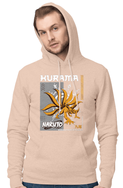 Чоловіче худі з принтом "Наруто Курама". Kurama, naruto, аніме, курама, манга, наруто, ніндзя, персонаж, серіал. 2070702