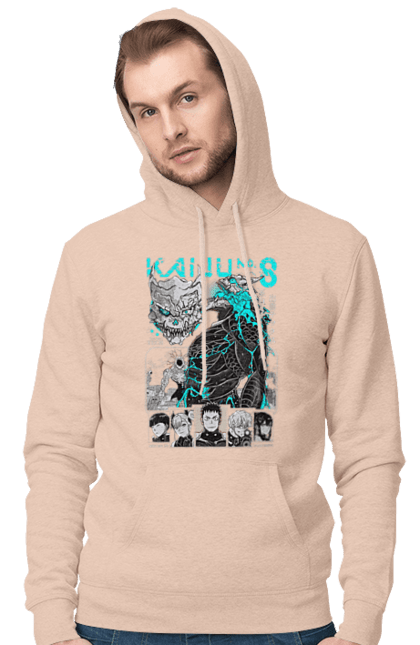 Men's hoodie with prints Kaiju № 8 Kafka Hibino. Anime, hibino kafka, kafka hibino, kaiju, kaiju 8, kaiju 8, kaiju № 8, manga. 2070702