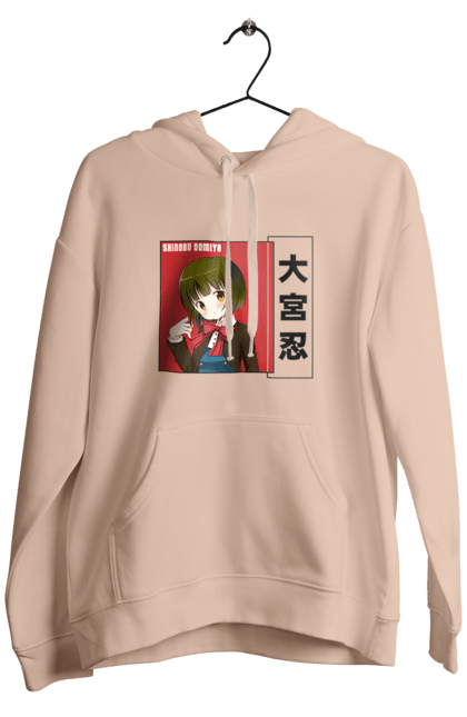 Men's hoodie with prints Kiniro Mosaic Shinobu Omiya. Anime, gold mosaic, kiniro mosaic, kinmoza, manga, shinobu, shinobu omiya. 2070702