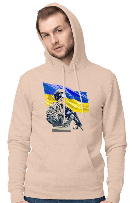 Men`s hoodie with prints Armed Forces | Flag 2070702