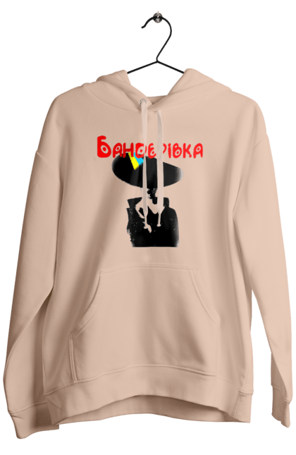 Мужское худи с принтом Бандерівка. Бандера, бандеровка, верю в зсу, военно воздушные войска, война, всу, нет войне, орки, самолёт, слава украине, украина, украинка. 2070702