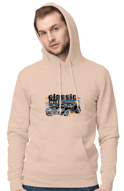 Чоловіче худі з принтом "Принт Класичний Автомобіль". Автомобіль, класичний, ретро авто, старовинний автомобіль. 2070702