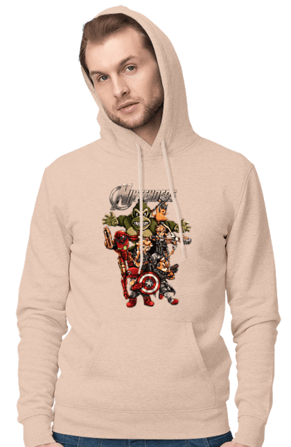 Чоловіче худі з принтом "Герої Nintendo". Animal crossing, donkey kong, kirby, legend of zelda, nintendo, pokemon, герої з ігор, луїджі, маріо, мультики, принцеса піч. 2070702