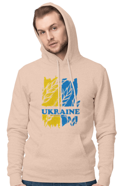 Чоловіче худі з принтом "Україна колоски пшениці". Колоски пшениці, символ україни, україна, україна колоски пшениці, українська символіка. 2070702