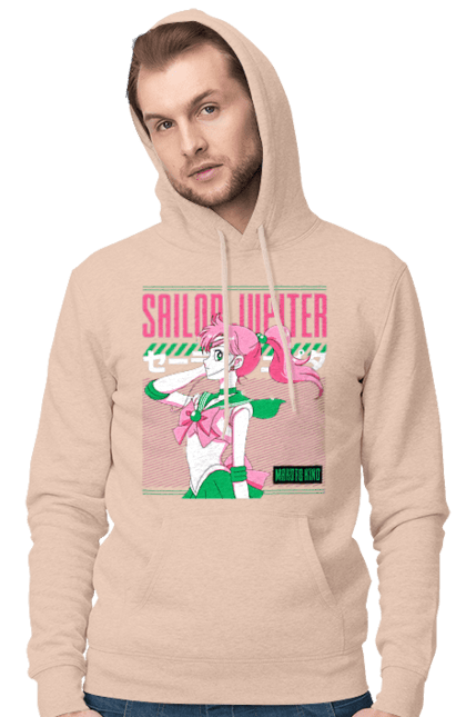 Men's hoodie with prints Sailor Moon Sailor Jupiter. Anime, drama, magical girl, makoto kino, sailor jupiter, sailor moon, tv series. 2070702