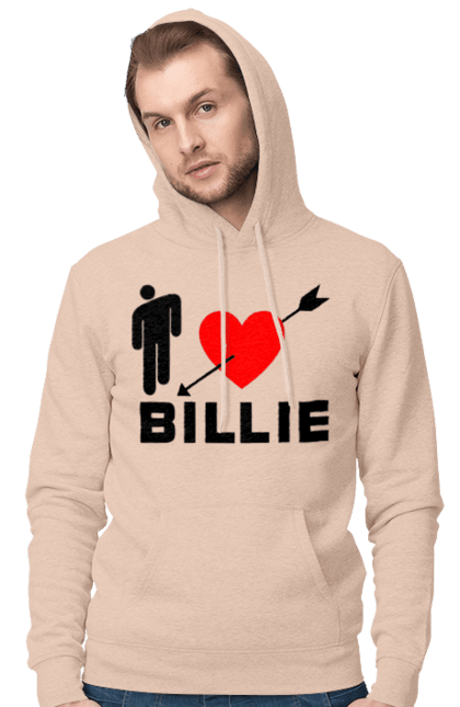 Чоловіче худі з принтом "Біллі Айліш". Біллі айліш, логотип біллі айліш, принт біллі айліш, співачка біллі айліш. 2070702
