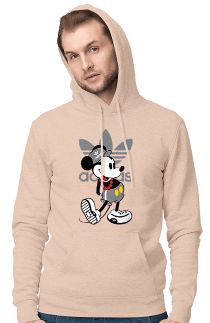 Чоловіче худі з принтом "Adidas Міккі Маус". Adidas, mickey mouse, адідас, дісней, міккі, міккі маус, мультфільм. 2070702