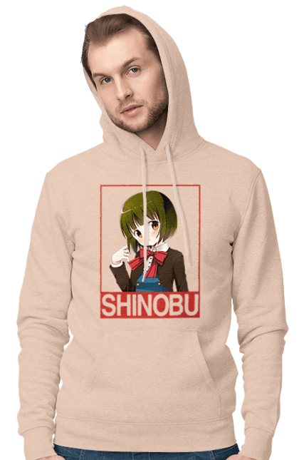 Men's hoodie with prints Kiniro Mosaic Shinobu Omiya. Anime, gold mosaic, kiniro mosaic, kinmoza, manga, shinobu, shinobu omiya. 2070702