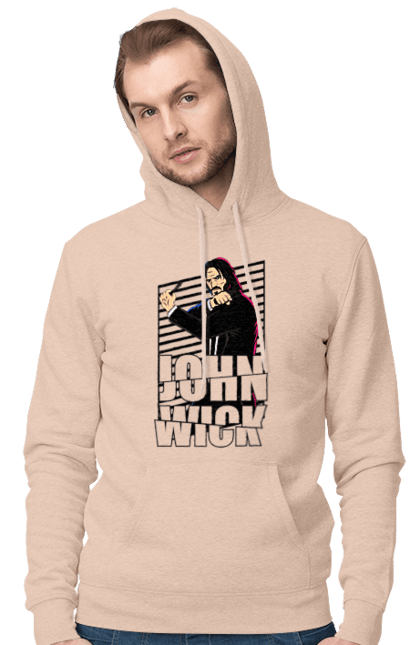 Men's hoodie with prints John Wick. Action movie, john wick, keanu reeves, killer, movie. 2070702