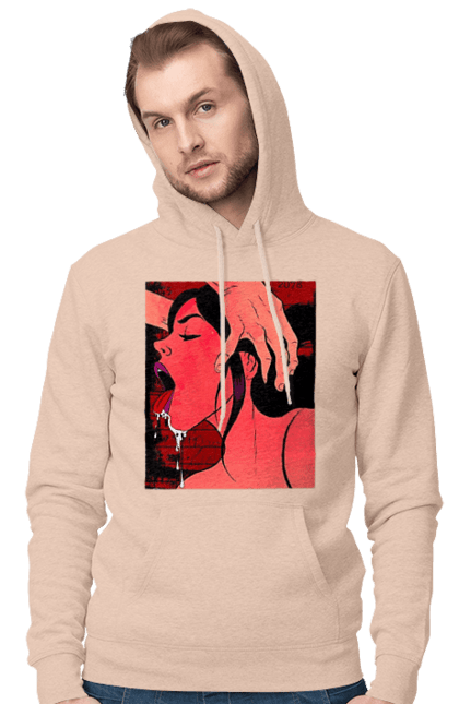 Чоловіче худі з принтом "Дівчина Смокче Зі Слиною". Секс, смоктати. 2070702