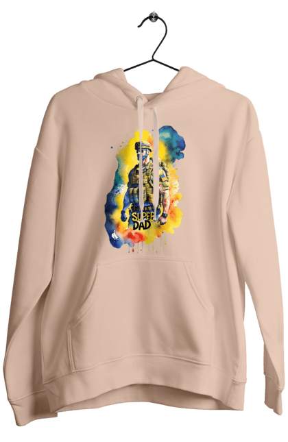 Чоловіче худі з принтом "Супер тато ЗСУ". День батька, день тата, зсу, люблю тата, супер, супер тато, супер тато зсу, тато, тато зсу, україна. 2070702