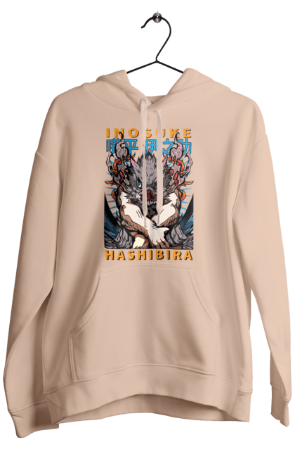 Men's hoodie with prints Demon Slayer Inosuke. Anime, demon slayer, inosuke, inosuke hashibira, kimetsu no yaiba, manga. 2070702