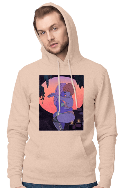 Чоловіче худі з принтом "Фіолетові Дівчата Обіймаються". Захід, обійми. 2070702