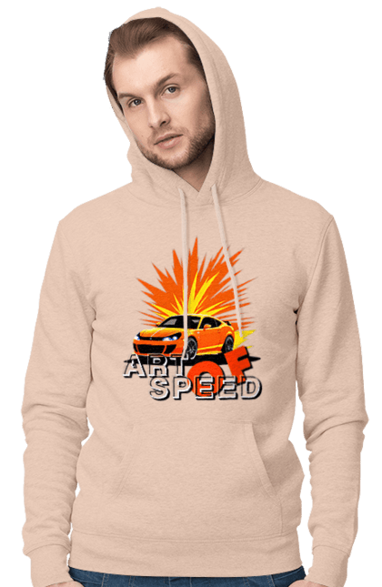 Чоловіче худі з принтом "Мистецтво швидкості". Авто, автомобіліст, автомобіль, водій, швидкість. 2070702