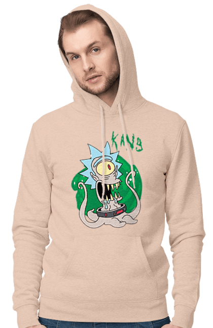 Чоловіче худі з принтом "Рік та Морті". Rick and morty, мультфільм, наукова фантастика, пригоди, рік, рік і морті, трагікомедія, чорний гумор. 2070702