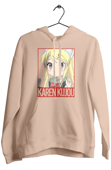 Men's hoodie with prints Kiniro Mosaic Karen Kujo. Anime, gold mosaic, karen, karen kujo, kiniro mosaic, kinmoza, manga. 2070702