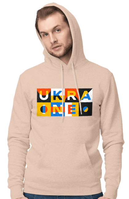 Men`s hoodie with prints Ukraine. Symbol of ukraine, ukraine, ukrainian inscription, ukrainian text. 2070702