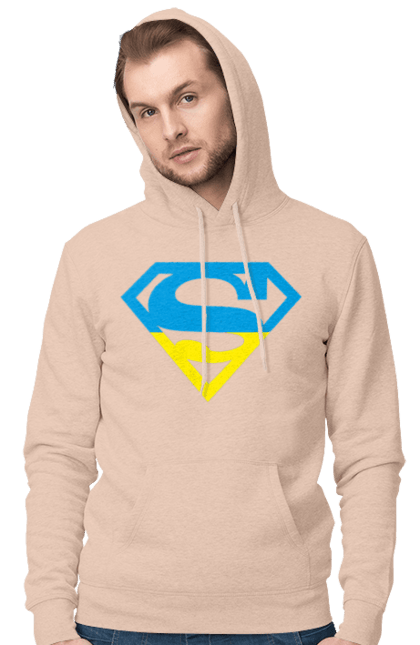 Men`s hoodie with prints Ukraine super. Super, symbolism, ukraine. 2070702