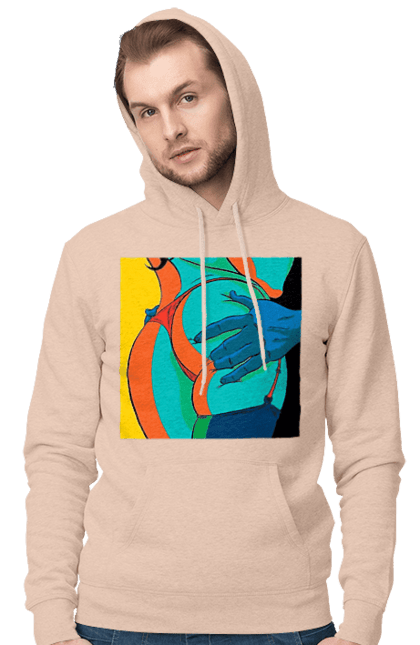 Чоловіче худі з принтом "Жіноча Попа В Чоловічих Руках". Гола, жопа, ляпас. 2070702