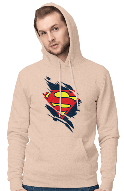 Мужское худи с принтом Супермен. Clark kent, dc comics, kal-el, superman, кларк кент, комикс, супергерой, супермен. 2070702