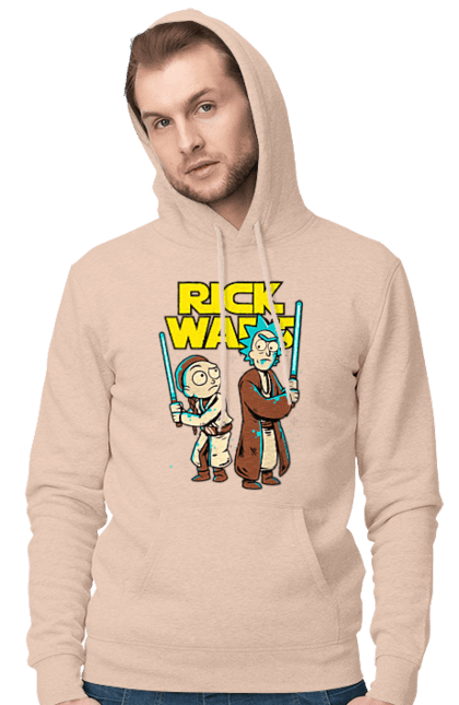 Чоловіче худі з принтом "Рік та Морті". Rick and morty, star wars, зоряні війни, мультфільм, наукова фантастика, пригоди, рік, рік і морті, трагікомедія, чорний гумор. 2070702