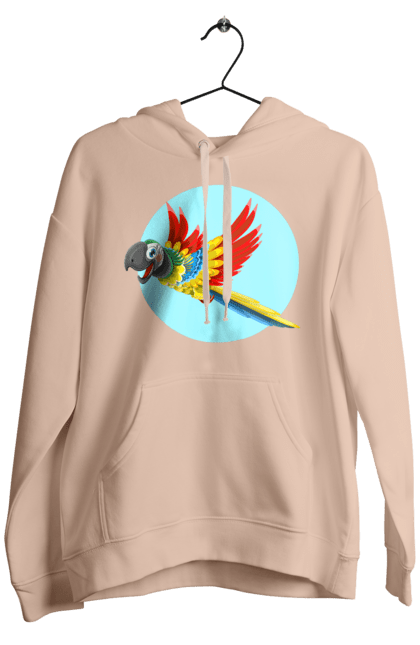 Men`s hoodie with prints Parrot. Cockatoo, colored parrot, colorful parrot, flying parrot, parrot. 2070702