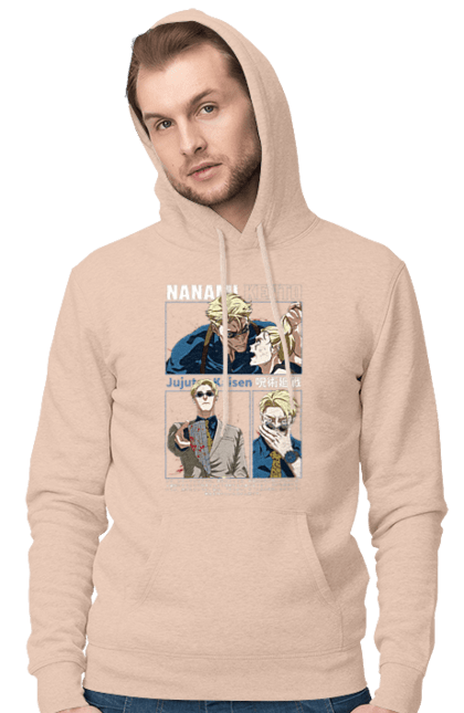 Men's hoodie with prints Jujutsu Kaisen Nanami. Anime, dark fantasy, jujutsu kaisen, magic battle, manga, mystic, nanami, nanami kento. 2070702