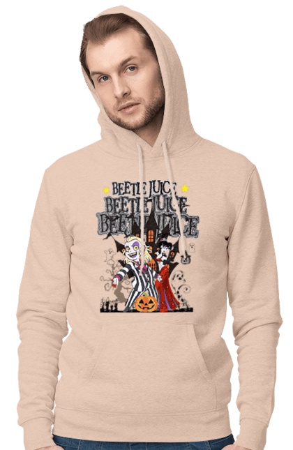 Men's hoodie with prints Beetlejuice. Beetlejuice, comedy, ghost, horror, movie, tim burton, warner bros. 2070702