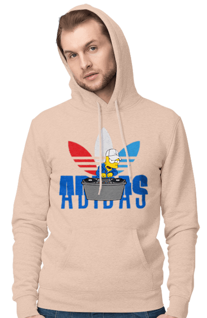 Men's hoodie with prints Adidas Bart. Adidas, bart, cartoon, simpson. 2070702