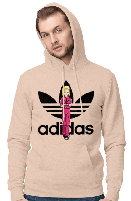 Чоловіче худі з принтом "Adidas Андроїд 18". Adidas, android 18, dragon ball, адідас, андроїд 18, аніме, вбивця, кіборг, манга, перли дракона. 2070702