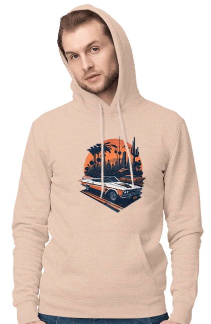 Beautiful car at sunset