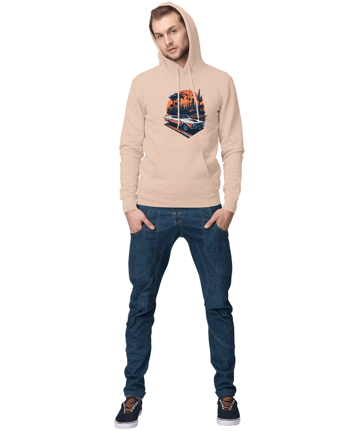 Beautiful car at sunset