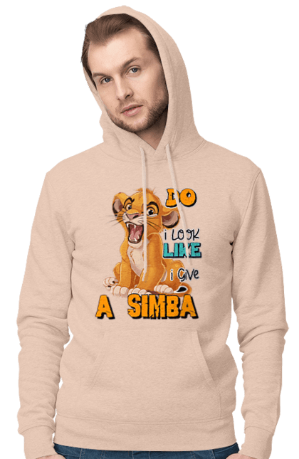 Мужское худи с принтом Король Лев Симба. Lion king, simba, животное, король, лев, мультик, мультфильм, симба. 2070702