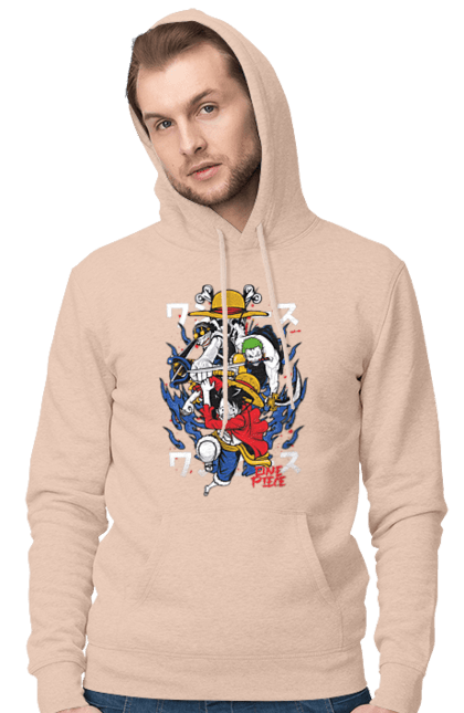 Men's hoodie with prints One Piece Luffy. Anime, luffy, manga, monkey de luffy, one piece, pirates. 2070702