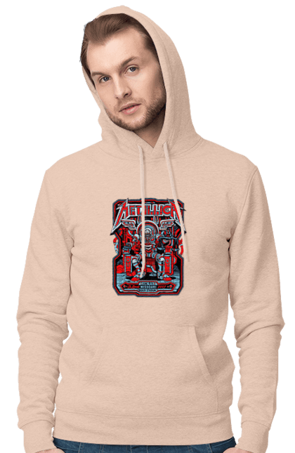 Men's hoodie with prints Metallica. Hard rock, heavy metal, metallica, music, rock band, speed metal, thrash metal. 2070702