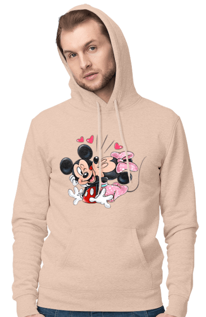 Чоловіче худі з принтом "Міккі Маус та Мінні Маус". Mickey mouse, minnie mouse, дісней, міккі, міккі маус, мінні маус, мультфільм. 2070702