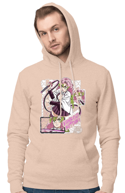 Men's hoodie with prints Demon Slayer Mitsuri. Anime, demon slayer, giyu tomioka, manga, mitsuri, mitsuri kanroji, serial. 2070702