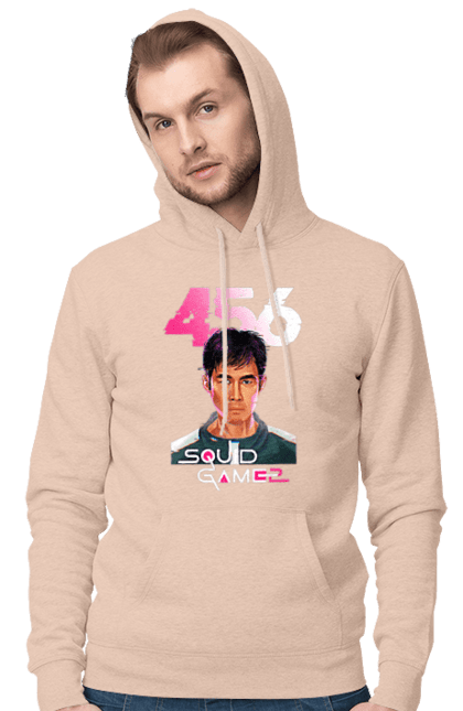 Men`s hoodie with prints Squid Game Seong Gi hun. 456, netflix, player 456, seong gi hun, seong gi-hun, squid game, tv series. 2070702