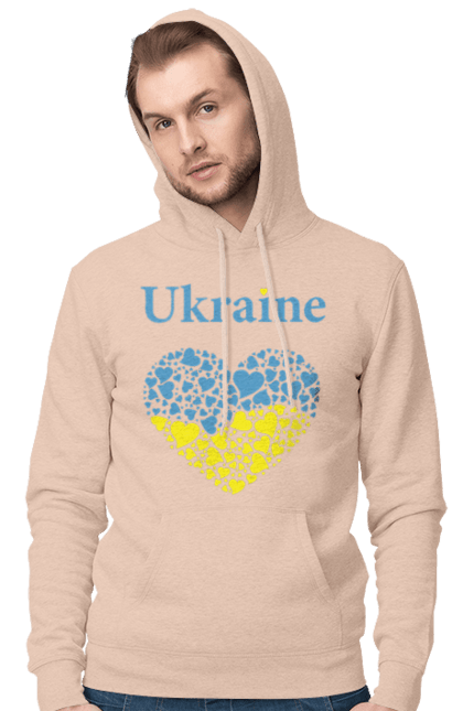 Men`s hoodie with prints Ukraine Heart. Flag, heart, ukraine. 2070702