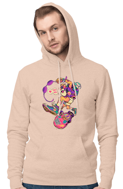 Чоловіче худі з принтом "Дід на хвилі". Будь молодим, вогонь, ганяй, грай, дід та скейт, драйв, крутий дід, молодість у душі, спорт, старість. 2070702