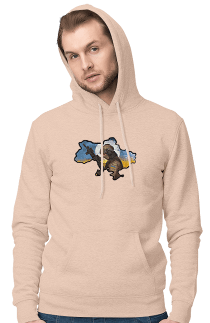 Men`s hoodie with prints Glory to the ZSU. Clear sky, free nation, freedom, glory to heroes, glory to ukraine, happy people, peace, ukraine, will. 2070702