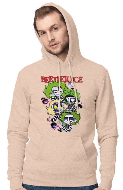 Men's hoodie with prints Beetlejuice. Beetlejuice, comedy, ghost, ghost, horror, movie, tim burton, warner bros. 2070702