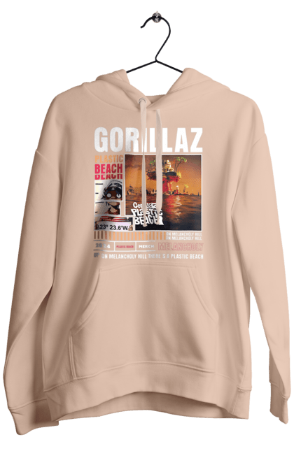 Men's hoodie with prints Gorillaz. Electronics, gorillaz, group, hip-hop, music, rock. 2070702