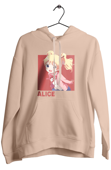 Men's hoodie with prints Kiniro Mosaic Alice Cartelet. Alice, alice cartelet, anime, gold mosaic, kiniro mosaic, kinmoza, manga. 2070702