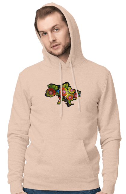 Men`s hoodie with prints Spravzhnya Ukraine. Barvie, beauty, colors, kviti, leafing through, mood, petals, spravzhnya ukraine. 2070702