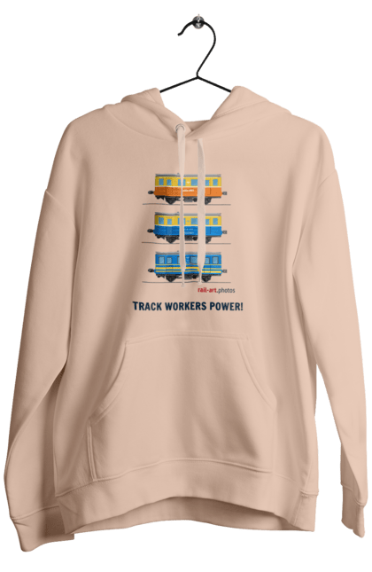 Men`s hoodie with prints Track Workers Power! Railcar AS1A. As1a, motorcar, rail, railcar, railway, track, track workers, ukrzaliznytsia. 2070702