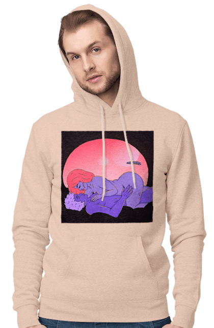 Чоловіче худі з принтом "Інопланетяни Дівчина І Хлопець". Голі, дівчина, хлопець. 2070702